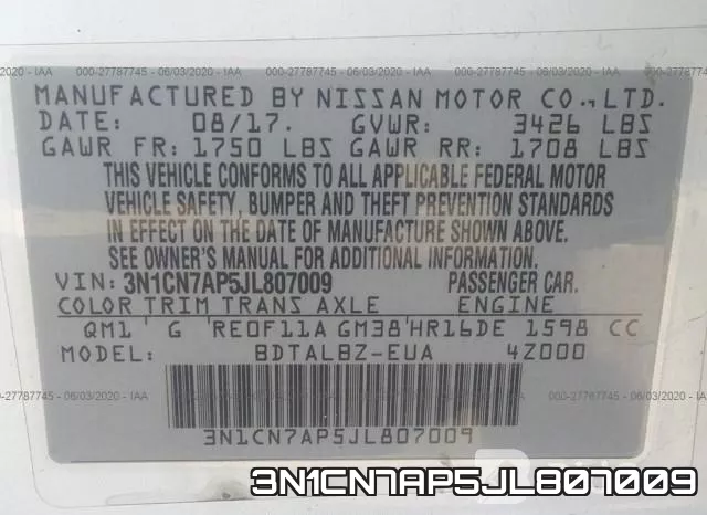 3N1CN7AP5JL807009 фото 10