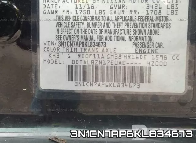 3N1CN7AP6KL834673 фото 10