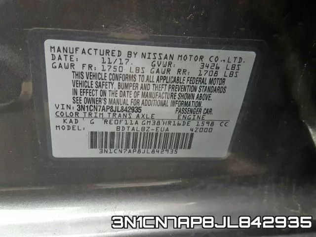 3N1CN7AP8JL842935 фото 2