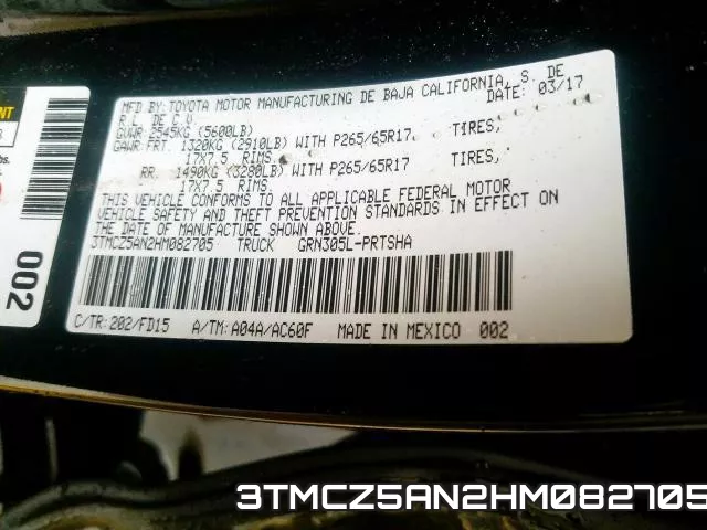 3TMCZ5AN2HM082705 фото 2