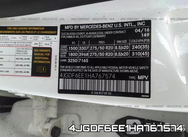 4JGDF6EE1HA767574 фото 10