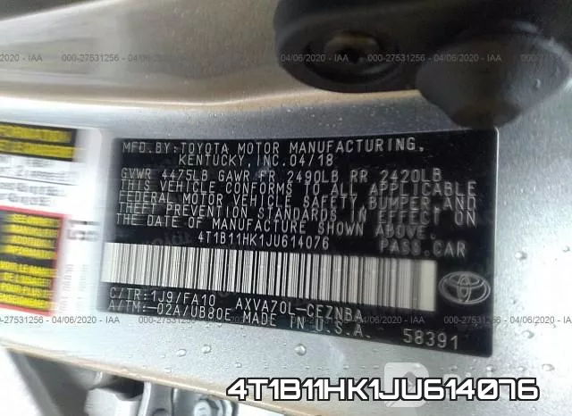 4T1B11HK1JU614076 фото 10