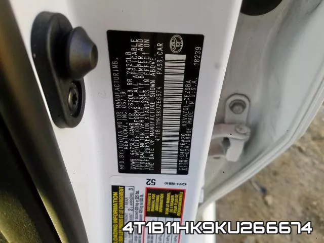 4T1B11HK9KU266674 фото 2