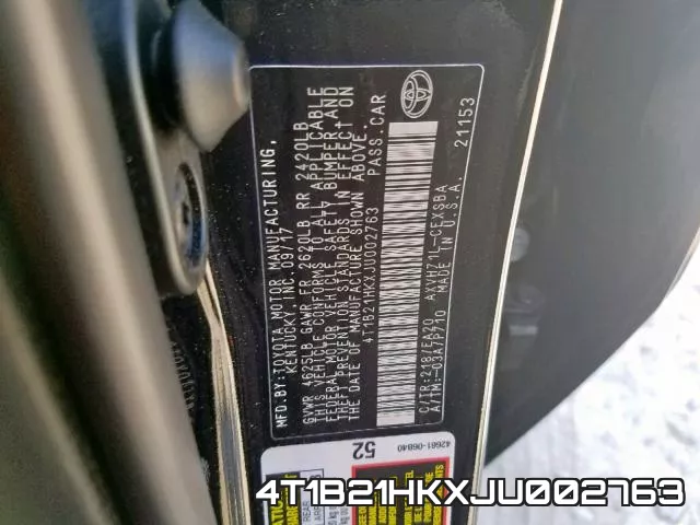 4T1B21HKXJU002763 фото 2