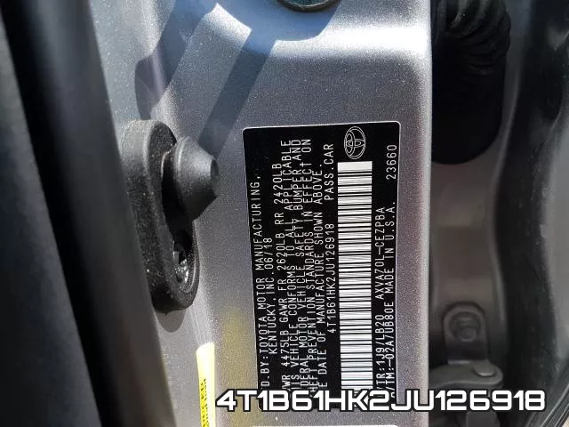 4T1B61HK2JU126918 фото 2