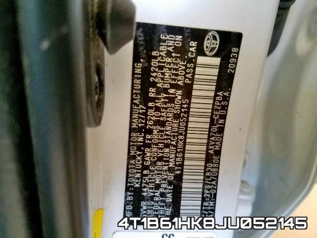 4T1B61HK8JU052145 фото 2