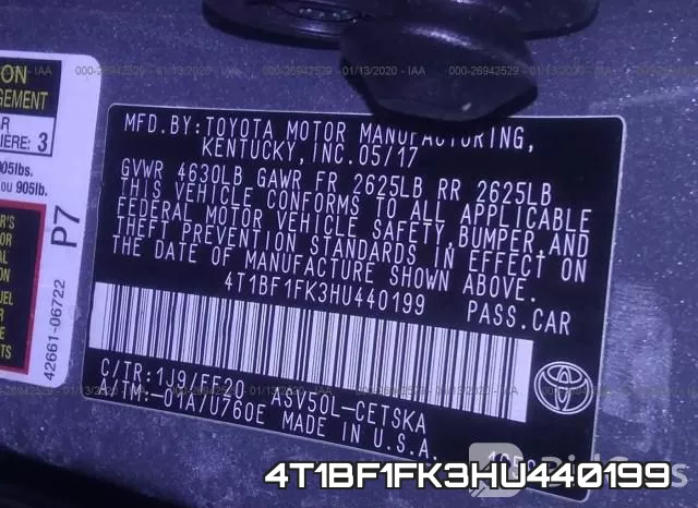 4T1BF1FK3HU440199 фото 10