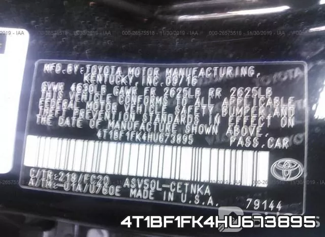 4T1BF1FK4HU673895 фото 10
