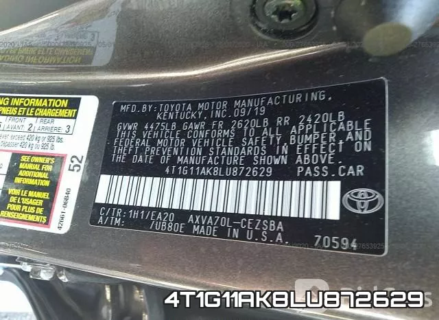 4T1G11AK8LU872629 фото 10