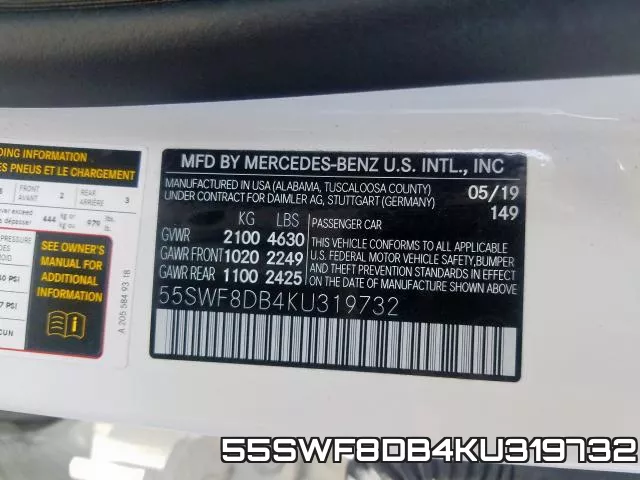 55SWF8DB4KU319732 фото 2