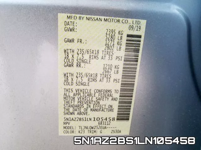 5N1AZ2BS1LN105458 фото 2