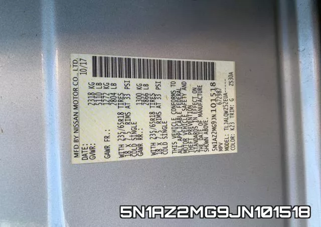 5N1AZ2MG9JN101518 фото 2