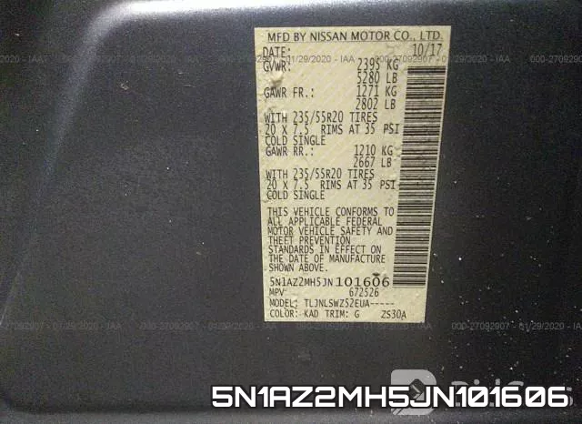 5N1AZ2MH5JN101606 фото 10