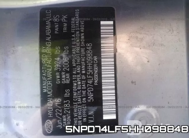 5NPD74LF5HH098848 фото 10