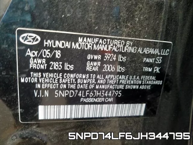 5NPD74LF6JH344795 фото 2