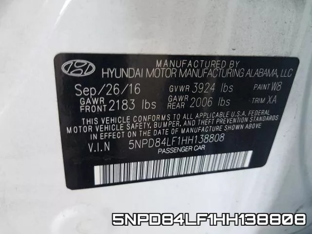 5NPD84LF1HH138808 фото 2