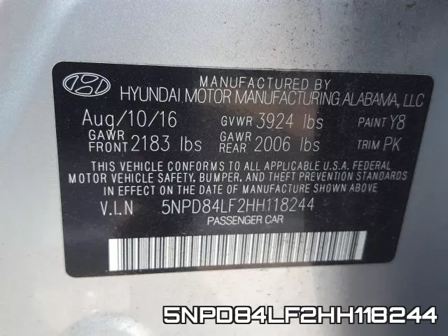 5NPD84LF2HH118244 фото 2
