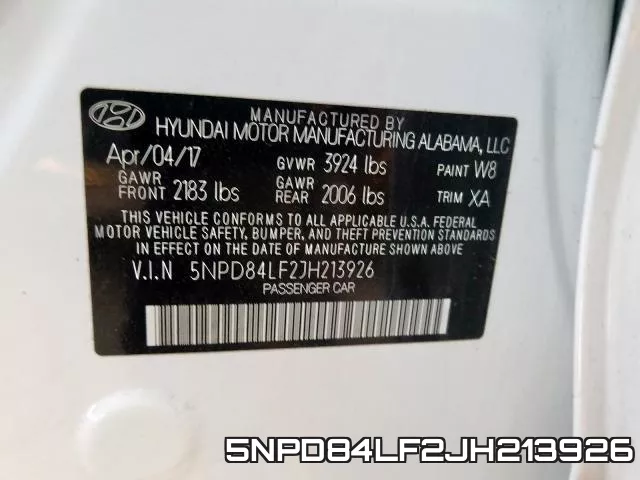 5NPD84LF2JH213926 фото 2
