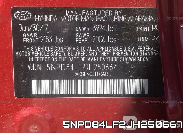 5NPD84LF2JH250667 фото 10