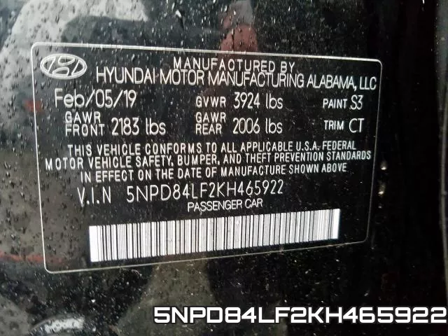5NPD84LF2KH465922 фото 2
