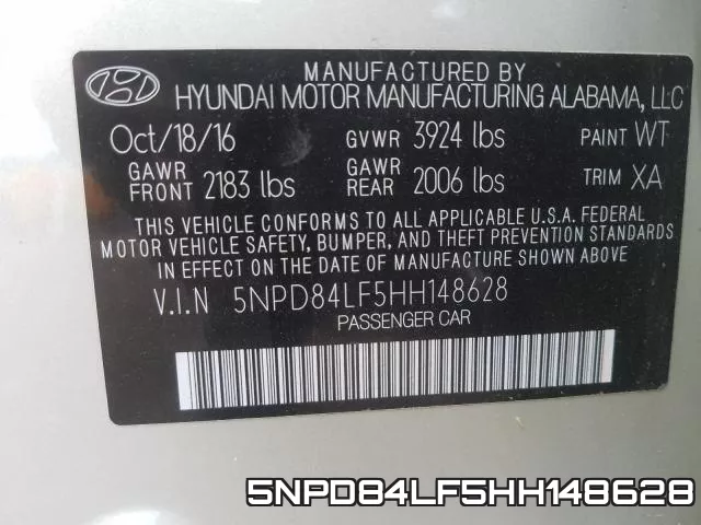 5NPD84LF5HH148628 фото 2