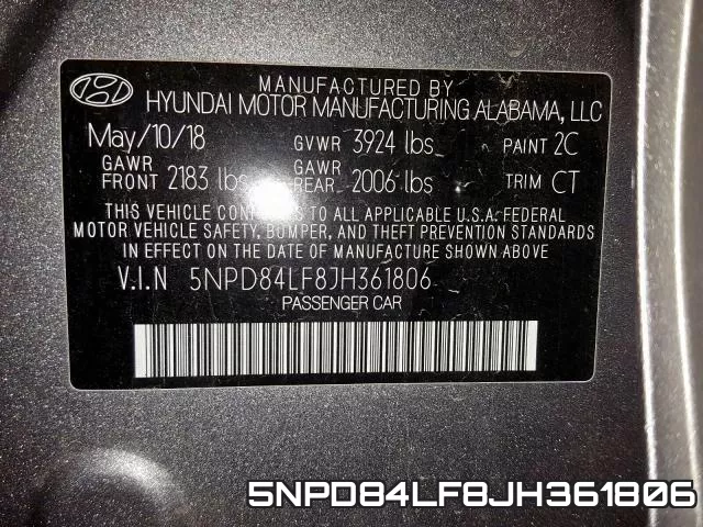 5NPD84LF8JH361806 фото 2