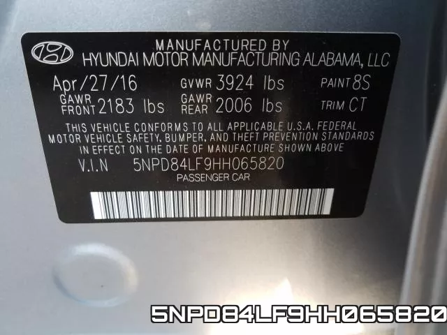 5NPD84LF9HH065820 фото 2