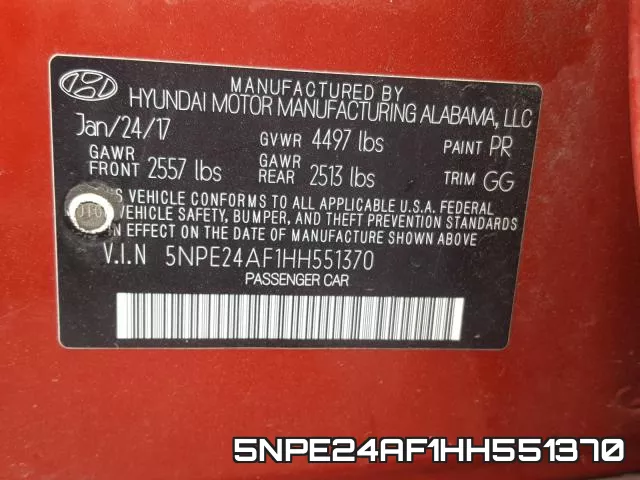 5NPE24AF1HH551370 фото 2