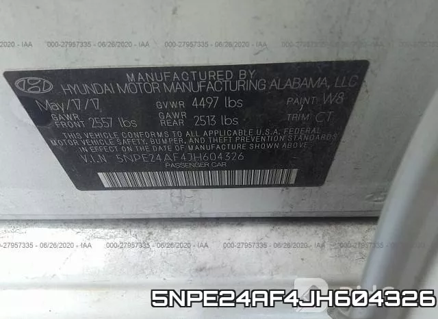 5NPE24AF4JH604326 фото 10