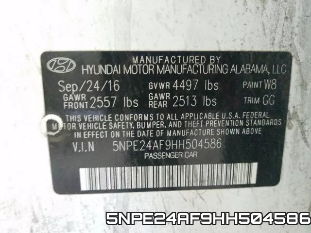 5NPE24AF9HH504586 фото 2