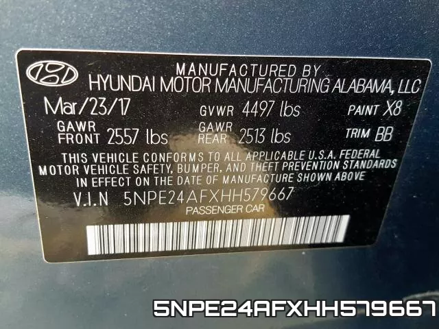 5NPE24AFXHH579667 фото 2
