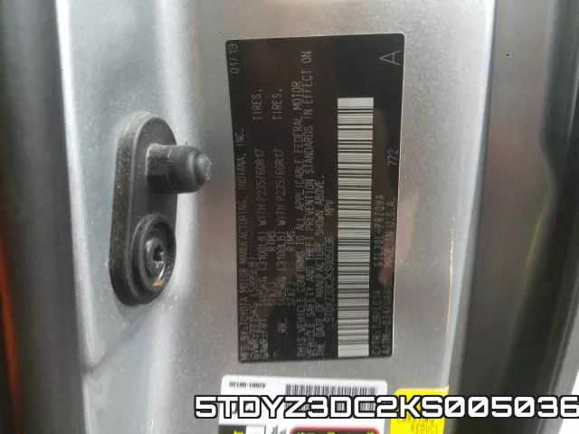 5TDYZ3DC2KS005036 фото 2