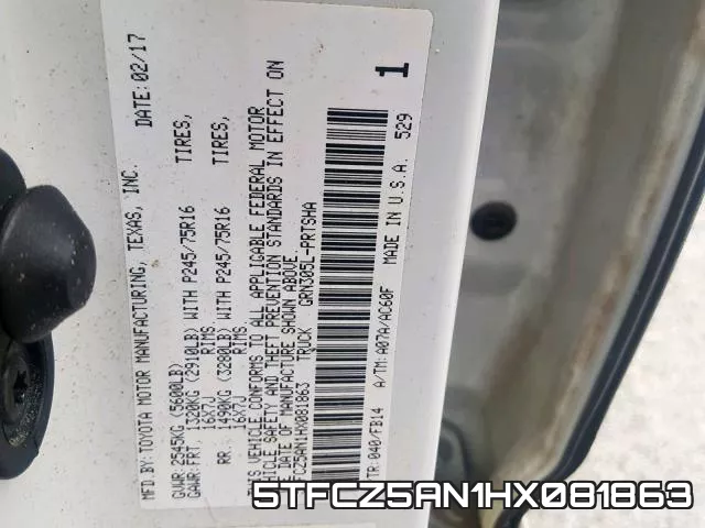 5TFCZ5AN1HX081863 фото 2