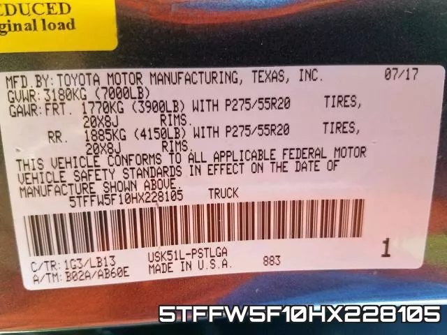 5TFFW5F10HX228105 фото 2