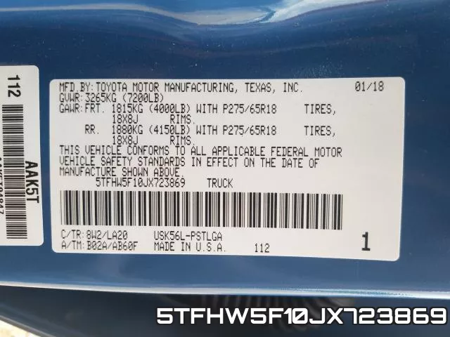 5TFHW5F10JX723869 фото 2