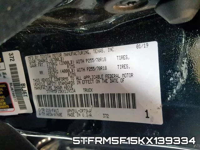 5TFRM5F15KX139334 фото 2