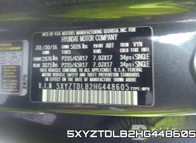 5XYZTDLB2HG448605 фото 10