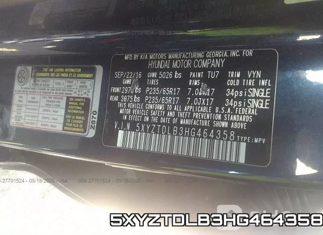 5XYZTDLB3HG464358 фото 10