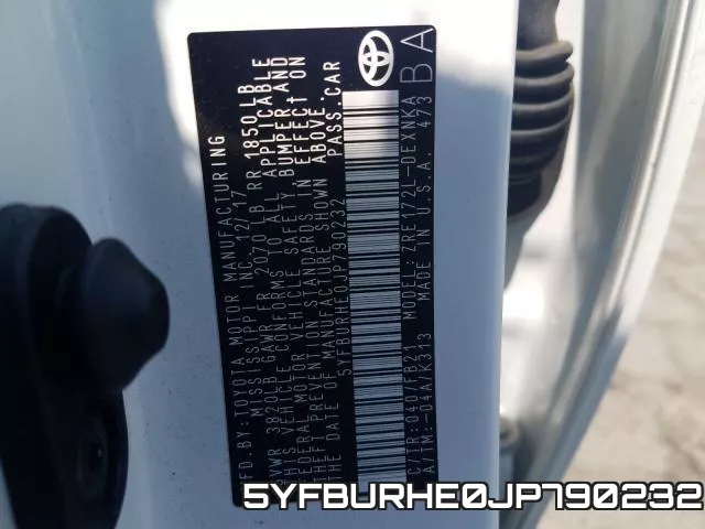 5YFBURHE0JP790232 фото 2