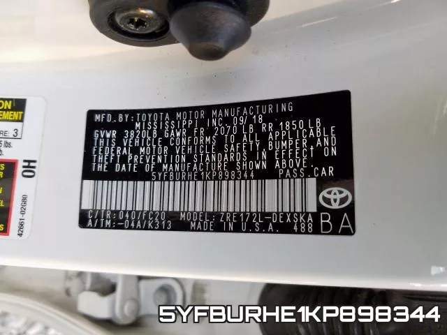 5YFBURHE1KP898344 фото 2