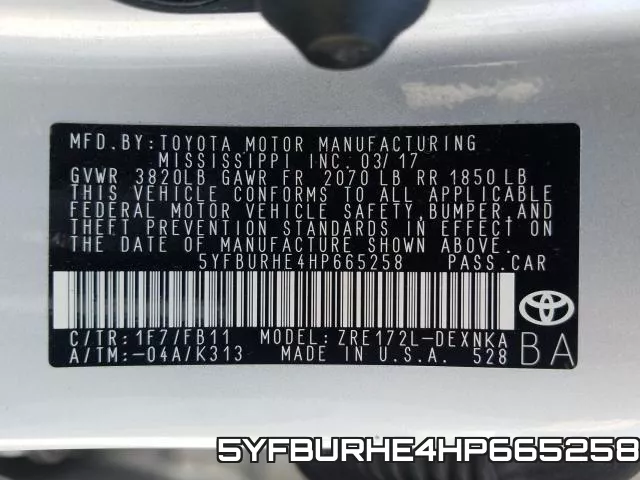 5YFBURHE4HP665258 фото 2