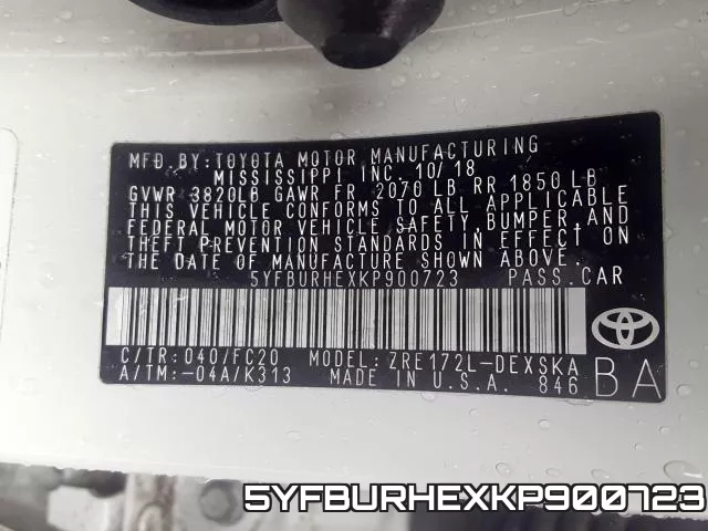 5YFBURHEXKP900723 фото 2