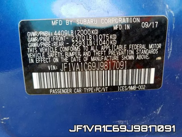 JF1VA1C69J9817091 фото 2
