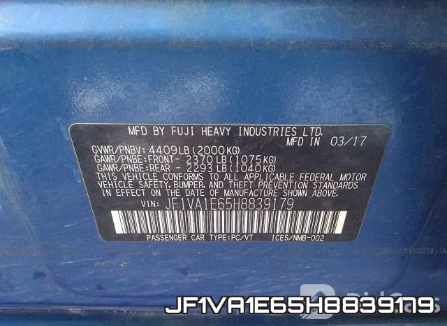 JF1VA1E65H8839179 фото 10