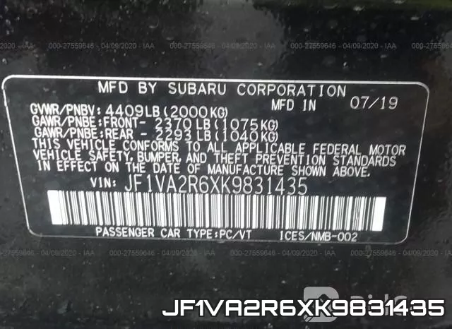JF1VA2R6XK9831435 фото 9