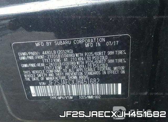 JF2SJAECXJH451682 фото 10