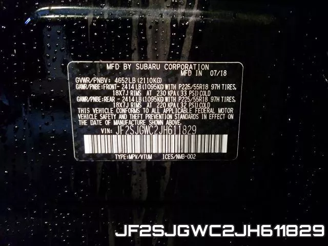 JF2SJGWC2JH611829 фото 2