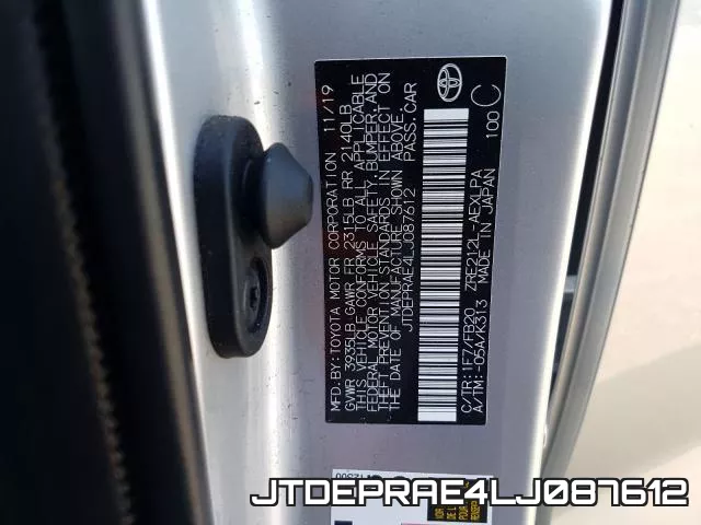 JTDEPRAE4LJ087612 фото 2