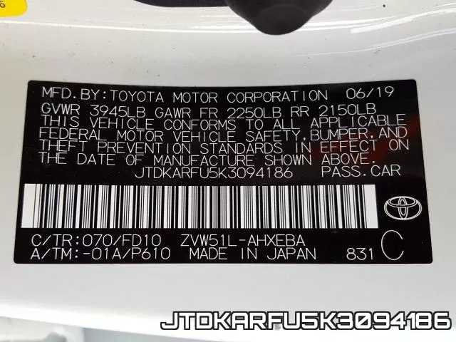 JTDKARFU5K3094186 фото 2