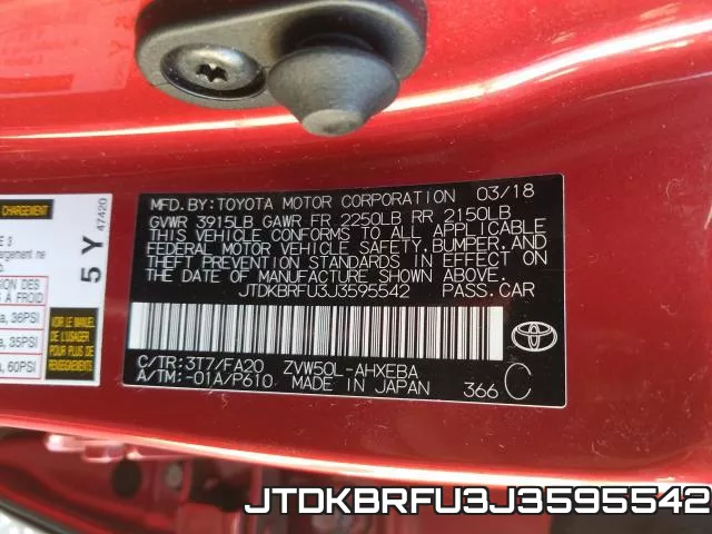 JTDKBRFU3J3595542 фото 2